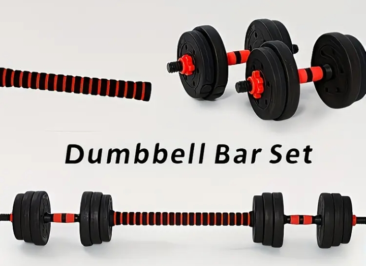 GYM RED AND BLACK DUMBELLS